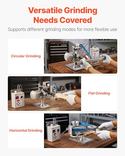 Image of VEVOR Belt Grinder Sander with VFD, 30 x 1-Inch Variable Speed Belt Polisher, 550W Polishing Grinding Machine with 2 Grinding Modes & 3PCS Sanding Belts for Metalworking, Knife Making