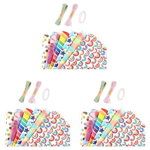 Papier d'emballage d'anniversaire arc-en-ciel résistant pour paquets parfaits