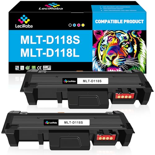 Toner MLT-D118S LeciRoba noir pour imprimante Samsung Xpress M3065FW et M3015DW lot de 2
