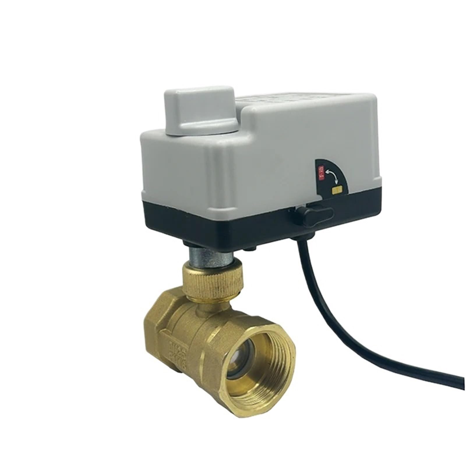 Vanne boisseau sphérique motorisée 1-1/4" laiton pour réseau 220V AC