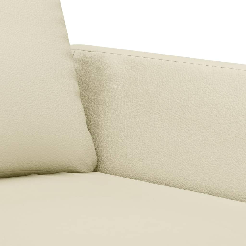 Homgoday Kremowa 3-osobowa sofa 180 cm sztuczna skóra, meble do wnętrz i na zewnątrz, wystrój domu, wyposażenie domu do wnętrz, sypialni, salonu, biura i