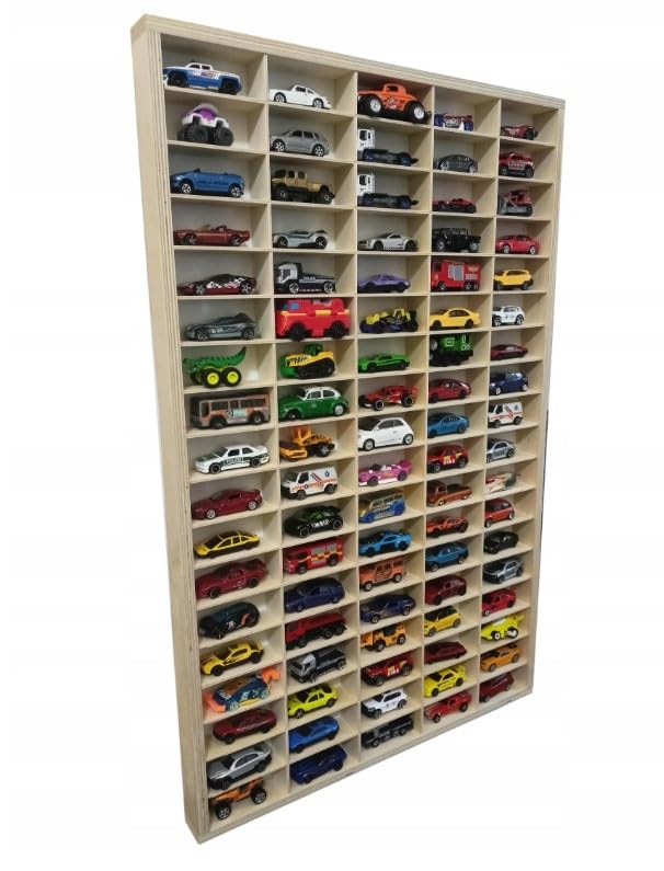 Generisch Étagère en bois pour voitures jouets 92 compartiments pour voitures jouets organisation...