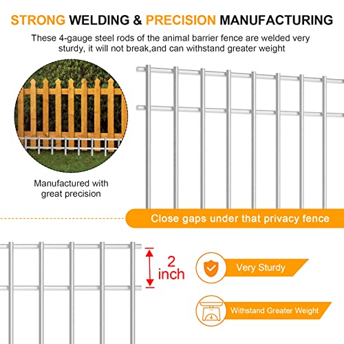Doniks 10 Pack Animal Barrier Fence With 1.5 Inch Spike Spacing Underground Decorative Garden Fence 32Inch X 10Inch 4 Gauge Galvanized Steel Ground Stakes Fence For Outdoor Garden Yard Patio #TOP3