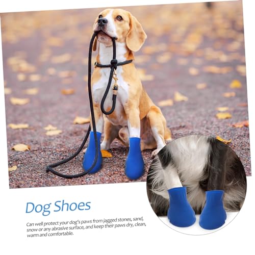 Supvox 4Er-Pack wasserdichte Hundeschuhe rutschfeste Pfotenschutz Überzüge Für Kleine Hunde Outdoor Regenschuhe Haustierschuhe Größe S