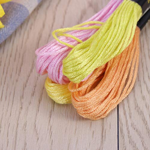 Uonlytech Cotton Cross Stitch Rainbow Color Embroidery Floss with Cotton Cross Stitch Cotton Threads Embroidery Floss Kit for DIY Random Color - Image 4