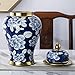 Antique Traditional Porcelain Vase Ceramic Decorative Vases Blue and White Porcelain Temple Jar Vase China Ming Style Antique Decorative Artwork-a H40cmx21cm