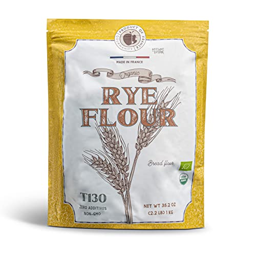 Gourmanity Organic Rye Bread Flour 1Kg | Dark Rye Flour T130 | Organic French Flour | Rye Flour, Organic, Unenriched & Non-Gmo [1Kg/2.2Lb] #TOP29