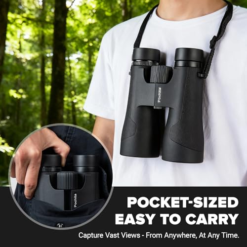 Binoculares 12x50 HD para adultos BAK4 con estuche resistente miniatura 3