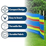 Garden Mile Windschutz mit 8 Stangen, strapazierfähig, mehrfarbig, für Garten, Strand, Urlaub, Wohnwagen und Camping, Windschutz, hoch, 1,5 m, Windschutz, Sichtschutz – 462 cm x 150 cm
