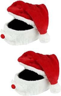 Vaguelly Cobrir 2 Peças Chapéu De Capacete De Natal Chapéu Ao Ar Livre Decoração De Natal Capa De Capacete De Natal Capa De Capacete De Natal Capa Protetora De Capacete Capa De Capacete
