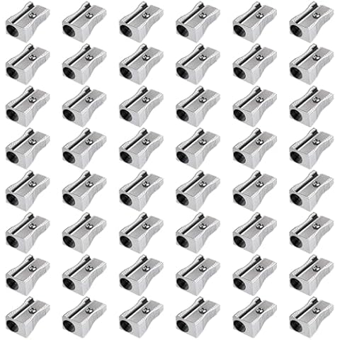 Frienda 48 Pack Handheld Pencil Sharpeners Cover