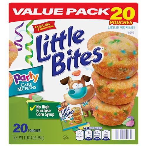 (Value Pack) Little Bites Party Cake Muffins, 20 individual packs, (1.5 oz each), Cake and Sprinkles Mini Muffins, 30 oz Multipack