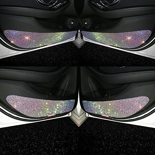 Image of eing Car Door Anti-Kick Pad Crystal Diamond Universal Door Protective Pad Anti-Kick Dirty Stickers Anti-Collision Stickers,4 Pack /Set(2 Pack for Front Door and 2 Pack for Back Seat Door),Multicolor
