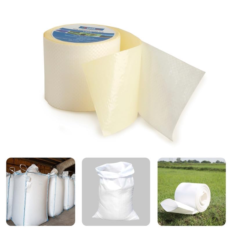 Image of HDPE Tarpaulin Repair Tape - 5m Waterproof, Self-Adhesive & UV-Resistant Instant Repair Tape for Tent Repair, Truck Cover & Multipurpose Tape Long-Lasting Outdoor Tape 9.5cm x 5m (White)