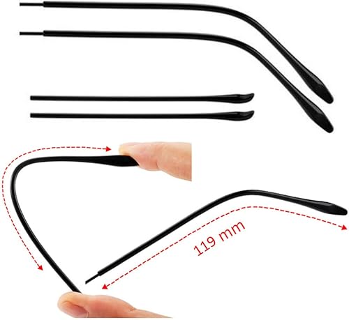 Miniatura 2 de Maya Star 2 pares de patillas alargadas de repuesto para lentes de material TR + ganchos para las orejas, puntas de silicona antideslizantes