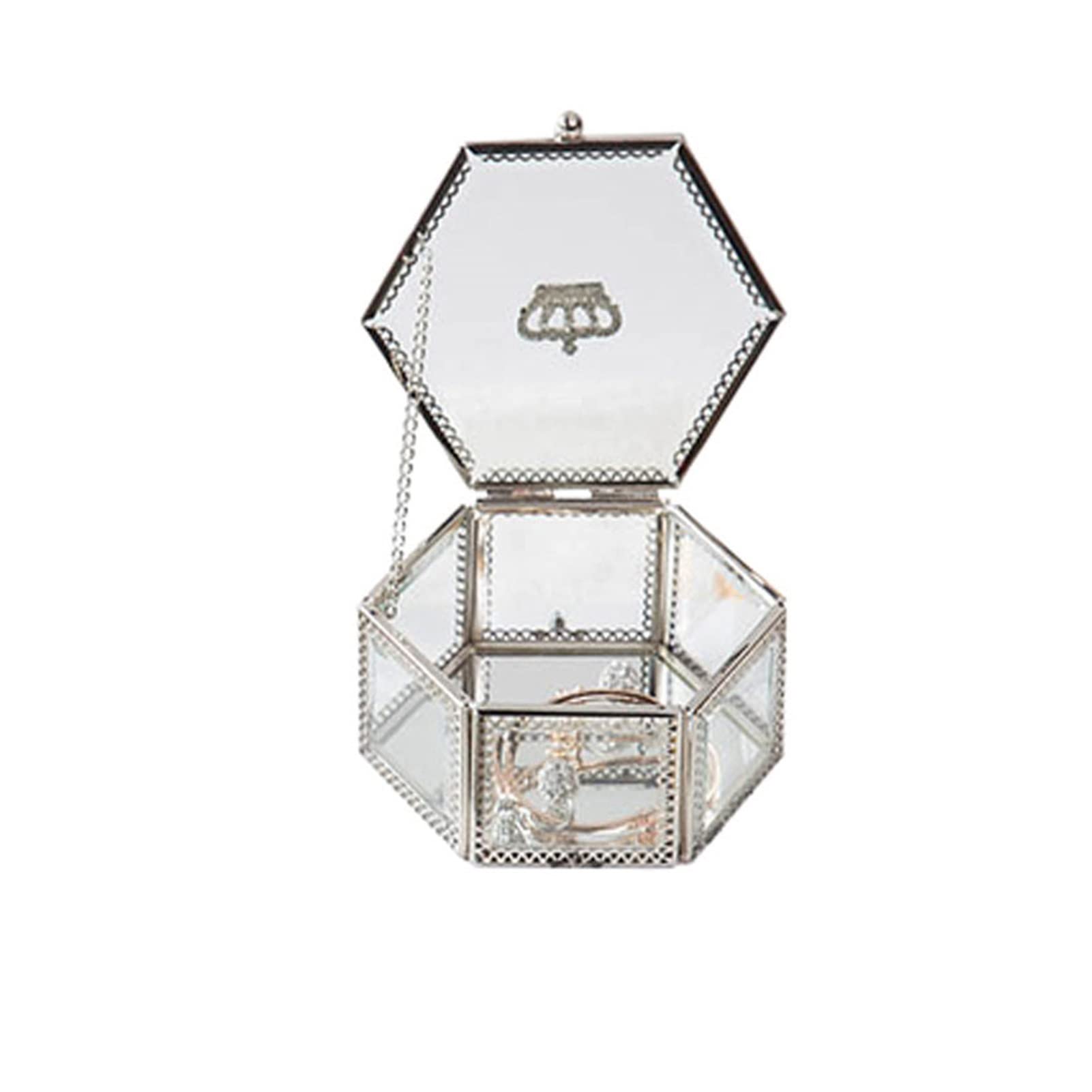 Boîte en verre géométrique hexagonale, le cadeau idéal pour ranger ses bijoux