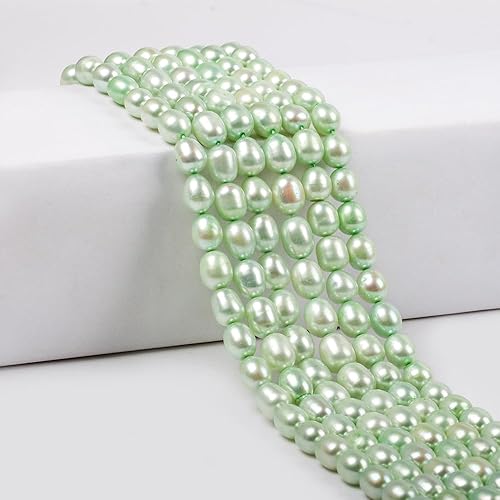 Miniatura 4 de Cuentas de perlas de arroz de agua dulce naturales de 0.35 a 0.35 pulgadas, perlas auténticas de 14 pulgadas, cuentas sueltas para hacer joyas de