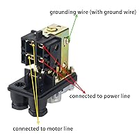 Vista 7 de Válvula de Control de Interruptor de Presión del Compresor de Aire Central Pneumatic, 4 Vías 90-120 PSI, 110V-240V Voltaje Amplio, Pieza de Repuesto