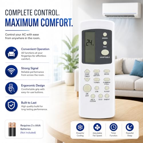 Image of K2 Haier 31E AC Remote - Compatible with Haier Inverter Split AC 1.5 Ton | LCD Display | 5 Years Warranty (Work Only When Your Old Remote Same)