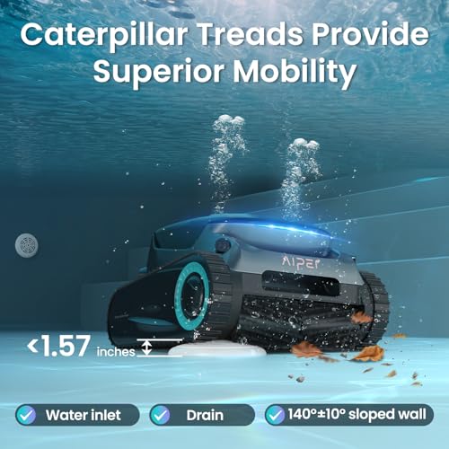 Image of AIPER Scuba S1 Pro Cordless Robotic Pool Cleaner, Horizontal Waterline Cleaning, Smart Navigation, 180-Min Battery Life, Ideal for In-Ground Pools up to 2,150 Sq.ft (Renewed)