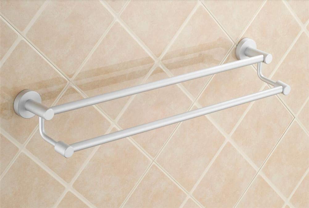 Aluminiowy wieszak na ręczniki naścienny 60 cm (24") – stylowy uchwyt na ręczniki kuchenne i łazienkowe z podwójnym prętem zapewnia oszczędność miejsca, trwałe i nowoczesne wyposażenie