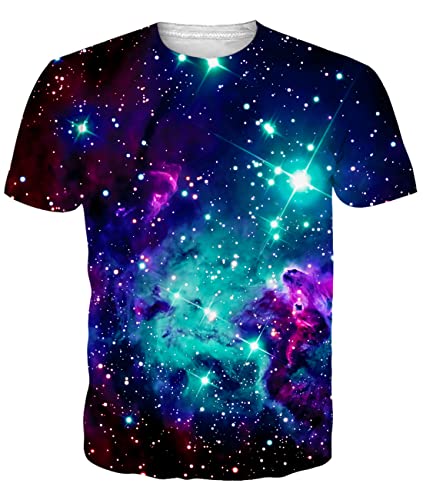 Fanient T-Shirts für Herren Galaxy Space Muster Vibes Kurzarm Tee...