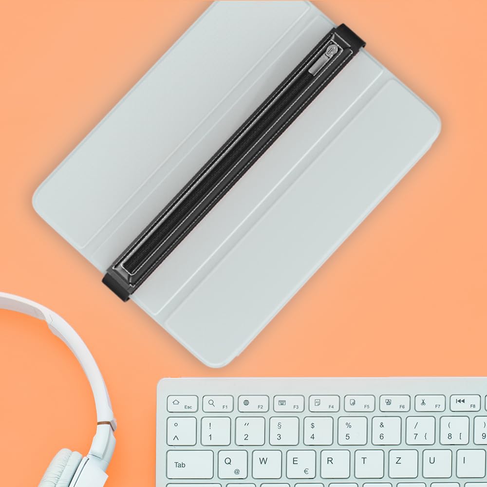 MoKo Pencil Case Fit Apple Pencil Pro, Apple Pencil (USB-C), Apple Pencil 1st/2nd Generation, Stylus Pencil Sleeve PU Leather Zipper Pouch with Elastic Band For 9.7"-12.9" Tablet, Black