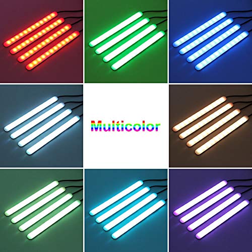 Zwbfu Carro RGB LED Faixa de luz Atmosfera Pé Luzes ambiente Controlador APP Interior do carro Luzes
