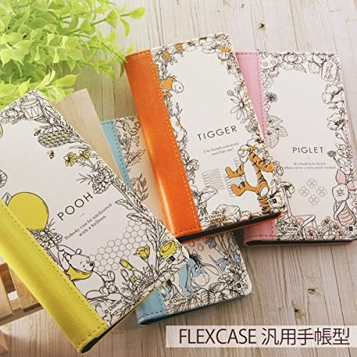 Smartphone Case Compatible with Other Models Universal Disney Character Notebook Type Case FLEX Bi-Color 01 SS Winnie the Pooh/Botanical