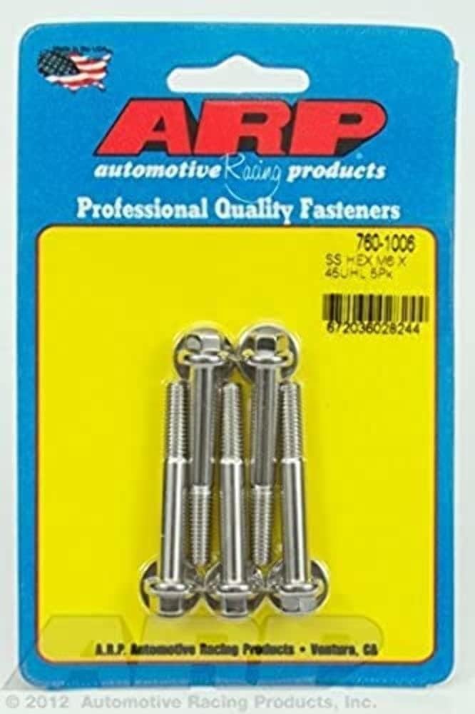 ARP M6 x 1.00 x 45 Hex SS Bolts (5/pkg)