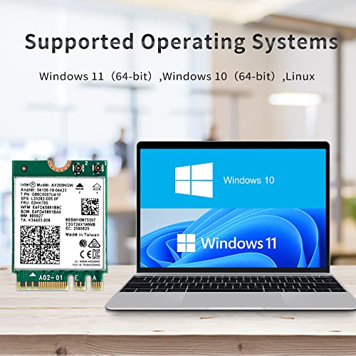 Qfly Wifi 6 Card Ax200Ngw Wireless Network Card 2.4Ghz 5Ghz Mu-Mimo Wi-Fi 6 (802.11Ax) Module Adapter With Bluetooth 5.2 For Pc Laptop Support Windows 10/11 64Bit Gigabit M.2/Ngff #TOP1