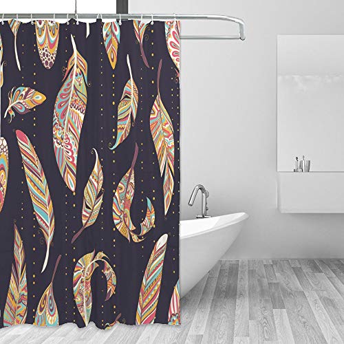 Rideau de douche lavable en machine polyester imperméable anti-éclaboussures - 5