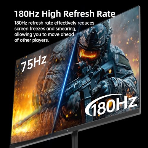 Image of KTC 24 Inch 180Hz Gaming Monitor, 2K QHD Fast IPS PC Gaming Monitor, 1440p 1ms Computer Monitor 144Hz, G-Sync and FreeSync Compatibility, HDR Support, HDMI Displayport, VESA, Q24T09