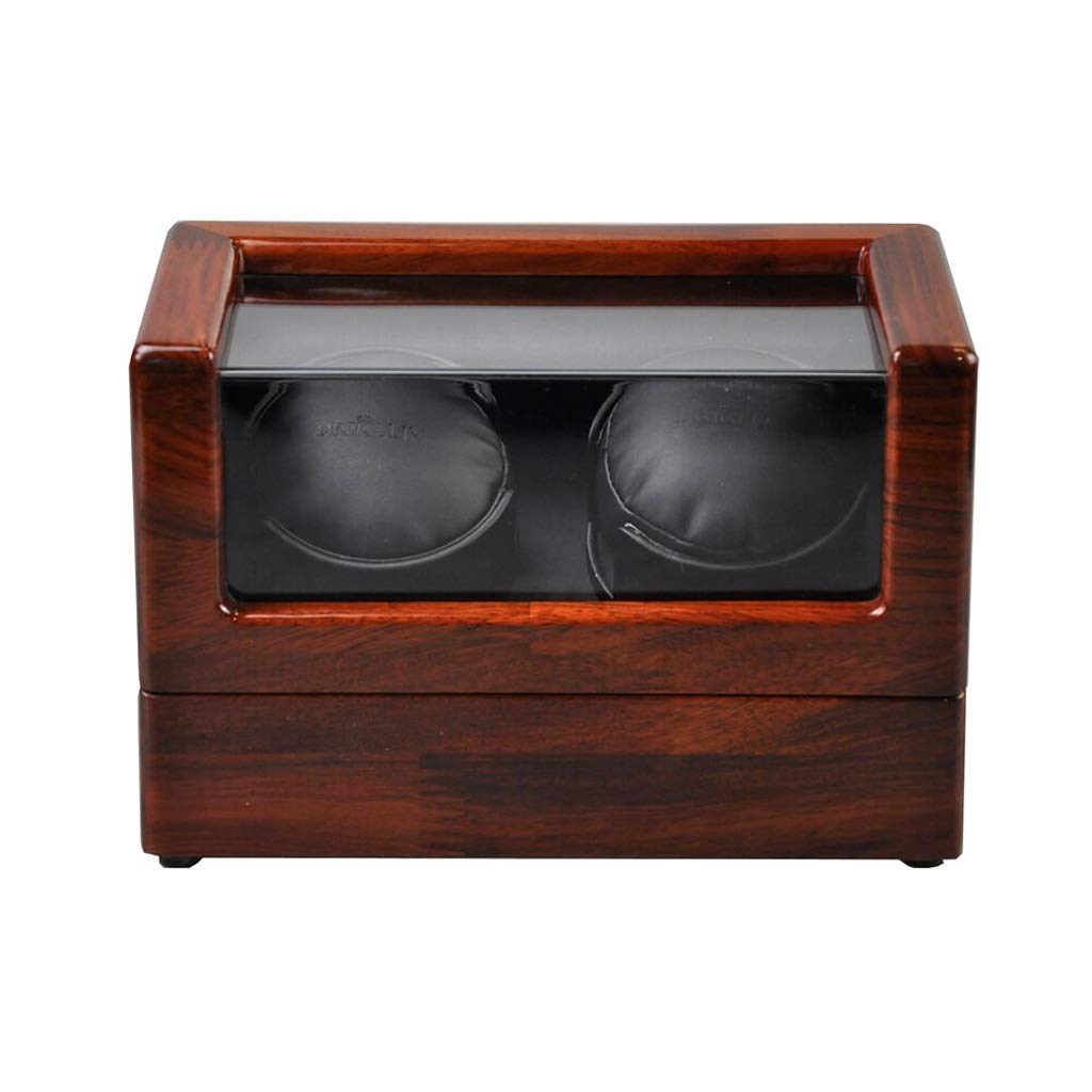 QUSYZD Double Automatic Watch Winder Box 5 Modes Wood Shell with Quiet Motors,Black