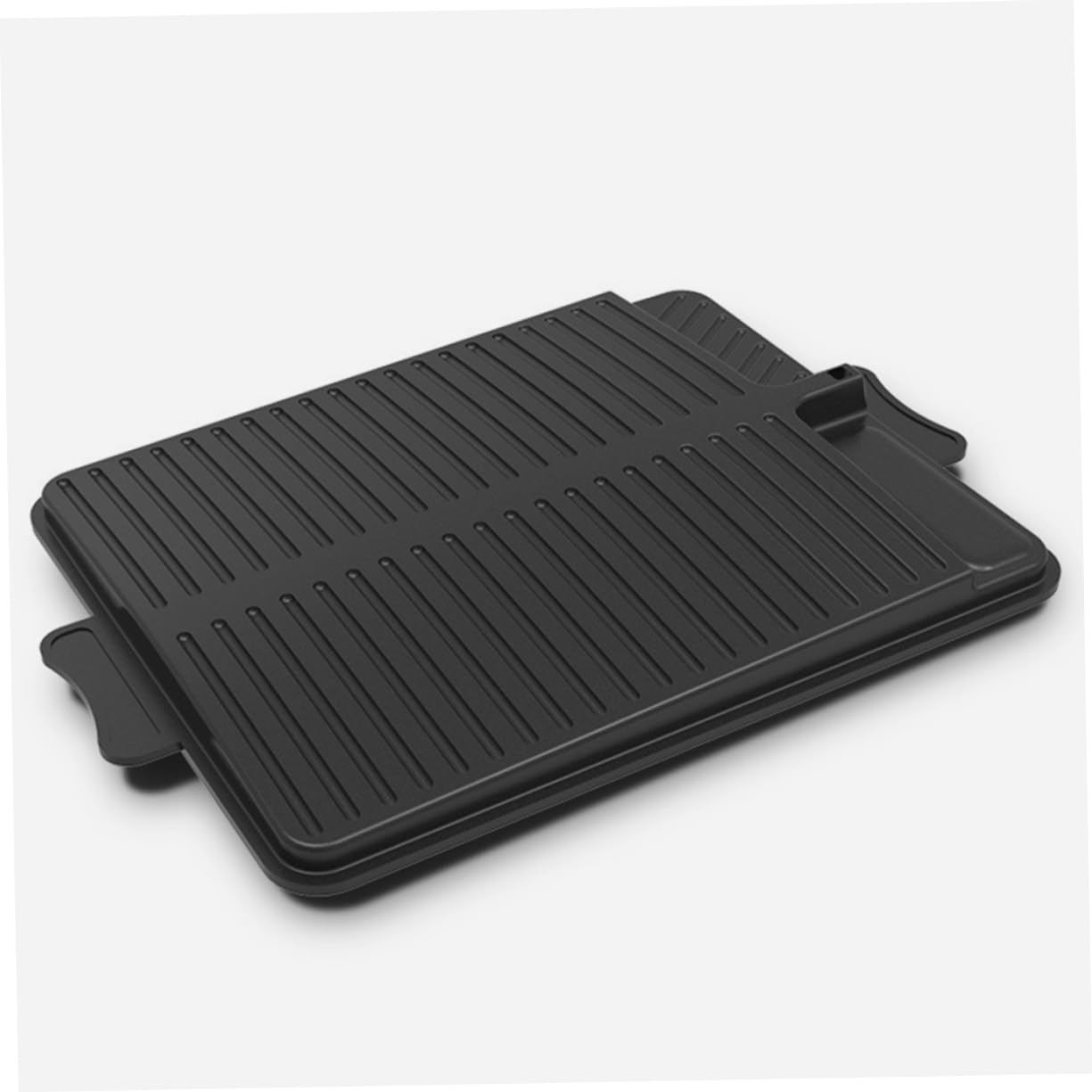 Padella Grill Rettangolare Coreana in Alluminio Nero, Grande | Uso per Barbecue All’aperto e Grigliate in Casa, Stile Coreano, Superficie Ampia, Formato Portatile