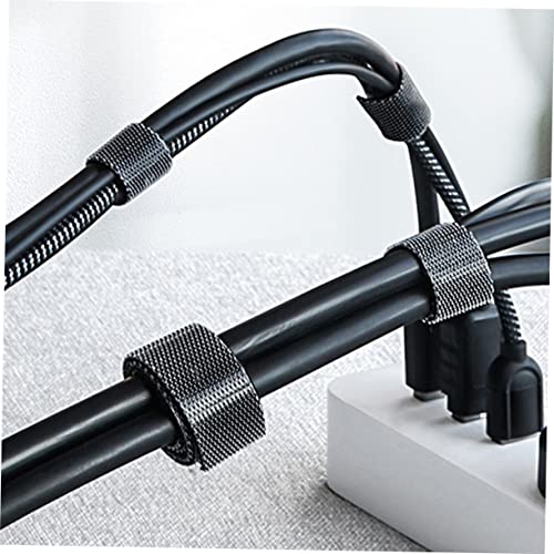 40 unidades de bridas de gestión de cables reutilizables de nylon ajustables | diseño de gancho y lazo para organizar cables en casa u oficina, acabado negro miniatura 2