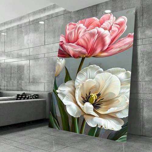 Peinture sur toile de fleurs XBTYKPB pour decorer un mur vide au-dessus du canape 80x120