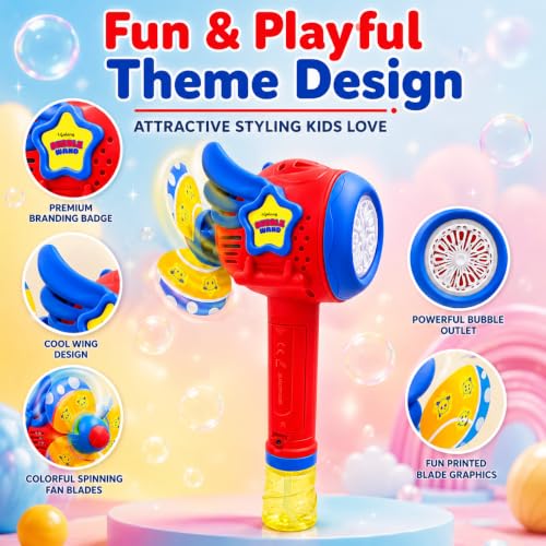 Image of Lifelong Wand Bubble Gun for Kids | Super Cars Theme Automatic Bubble Machine with 1 Solution | AA Battery Powered Gatling Bubble Gun | Durable Build for Outdoor Indoor | Fun Gift for Boys Girls