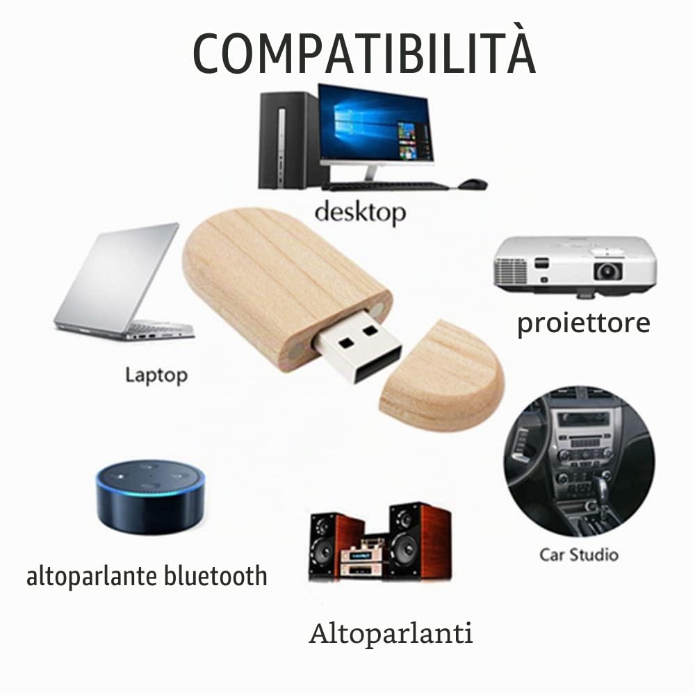 10 PZ Chiavetta USB in Legno Chiavetta USB Memoria (USB2.0 8GB)