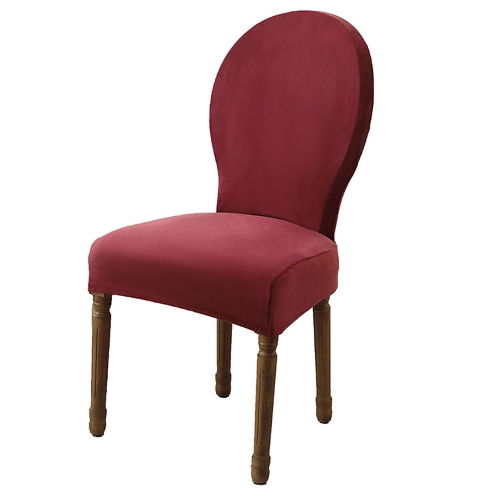 NMVAWIPT Round Back Dining Chair Slipcovers, Velvet French Country Style With Elastic Bottom, Stretch Pet-Friendly Covers(5#,2 PCS)