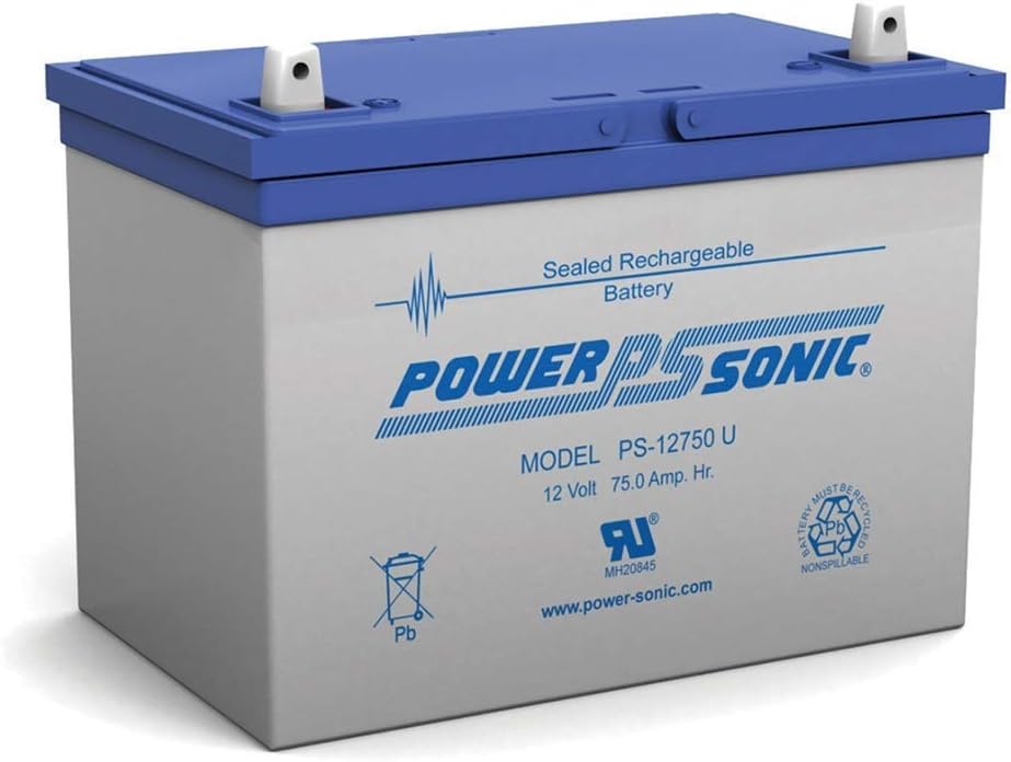 Power Sonic PS-12750-12 Volt/75 Amp Hour Sealed Lead Acid Battery with Nut-Bolt Terminal