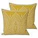 Paoletti Coussins remplis de Polyester Paisley (Pack jumeau), Yellow, 50 x 50cm