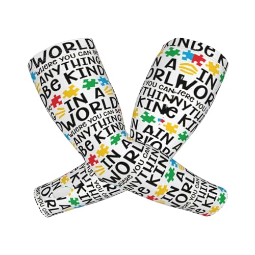 LVGOOKI Autism Arm Sleeves Fashion Autism Awareness Sun Sleeves Packable Outdoor Arm Sleeves for Women and Men - Image 3