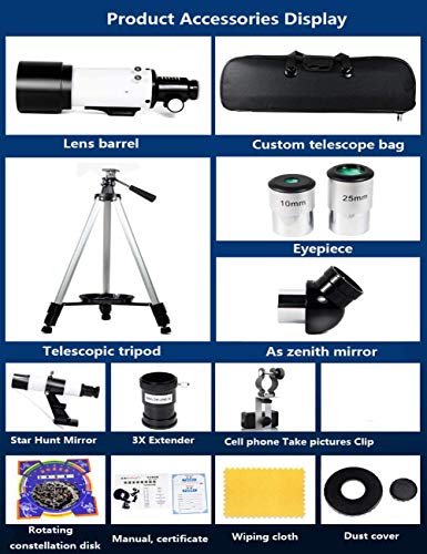 Telescopio astronómico refractor portátil YANYO con trípode ajustable miniatura 5
