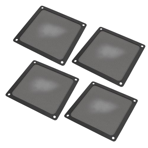 PC Fan Dust Filter, 4 Computer Fan Filter Grilles with Magnetic Frame for PC Case Fan (Black)