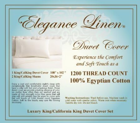 Elegance Linen Wrinkle-Free- 1200 Thread Count Egyptian Quality 3pc Duvet Cover Set, Solid, King/Cal-King, Lilac