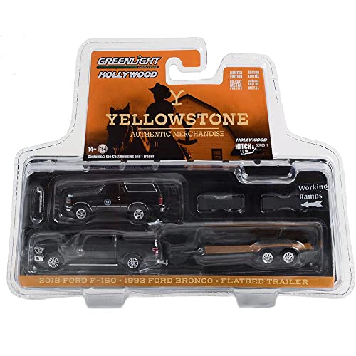 Greenlight 31150-C Hollywood Hitch & Tow Series 11 - Yellowstone 2018 F-150 Montana Livestock Association 1:64 miniatura 2