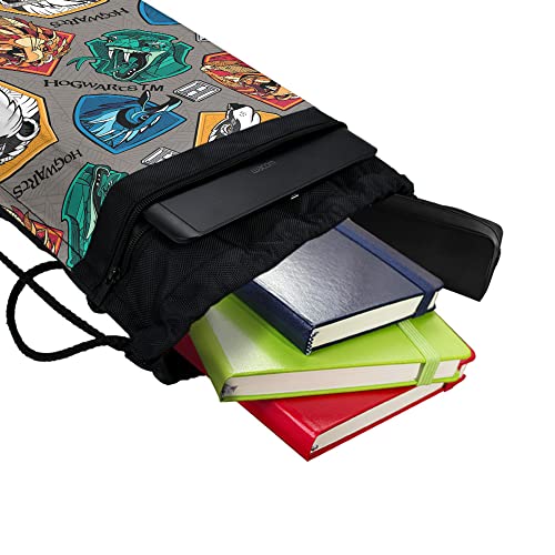 LOGOVISION Harry Potter Styized House Crests Drawstring Backpack Sports Bag Sackpack 17" x 13", Perfect for Gym, Yoga or Practice4