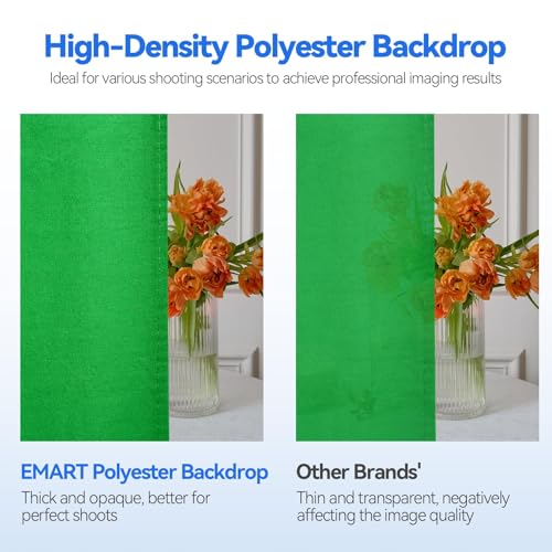Kit de Fondo Verde con Soporte Ajustable EMART 7x10ft miniatura 3