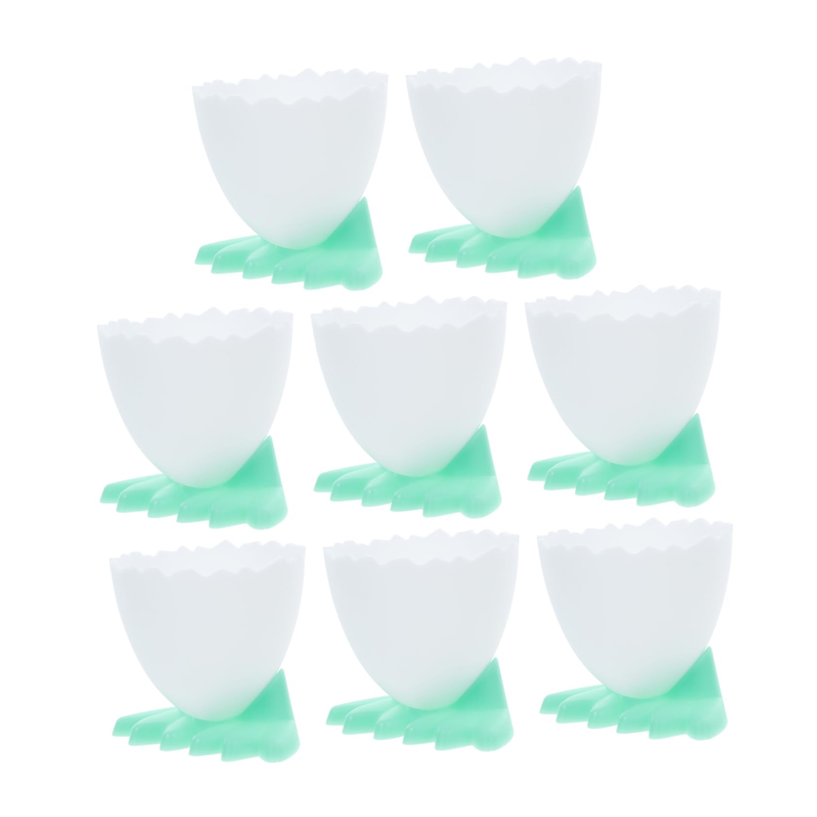 MUCKLILY Adorable Foot Shape Egg Cups 8-piece Egg Holders Set Safe Pp Material Sturdy Fade Resistant Easy Maintenance